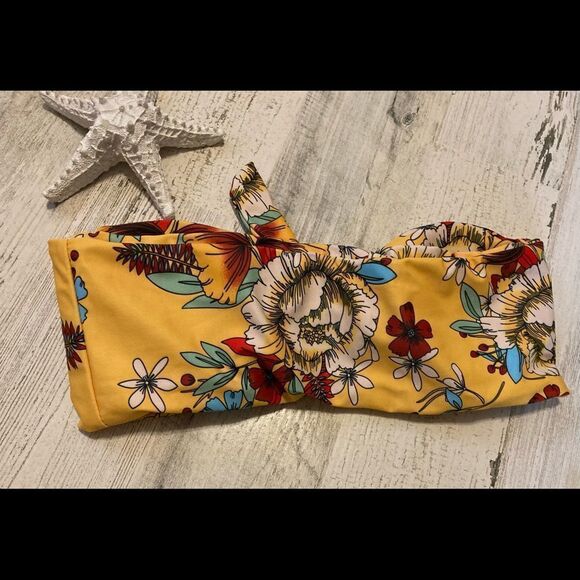 Zuful Yellow strapless Bikini top Small - Picture 5 of 5